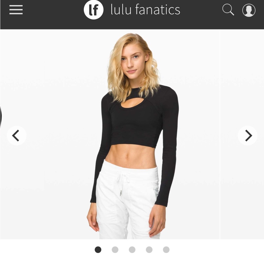 Lululemon Black LA Better Best Long Sleeve Crop Cropped Keyhole Cut Out Size 10 - Picture 7 of 16